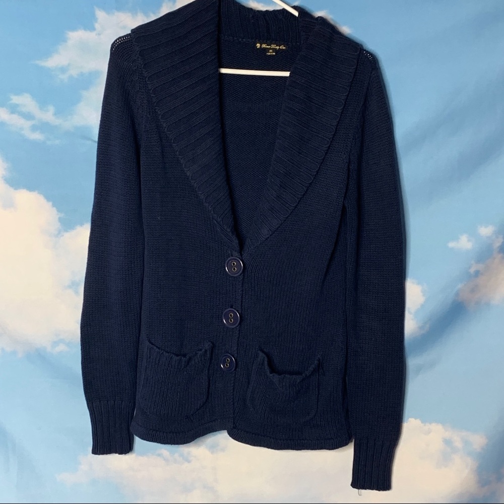 Forever 21- Blue Button Up Sweater Long Sleeve M